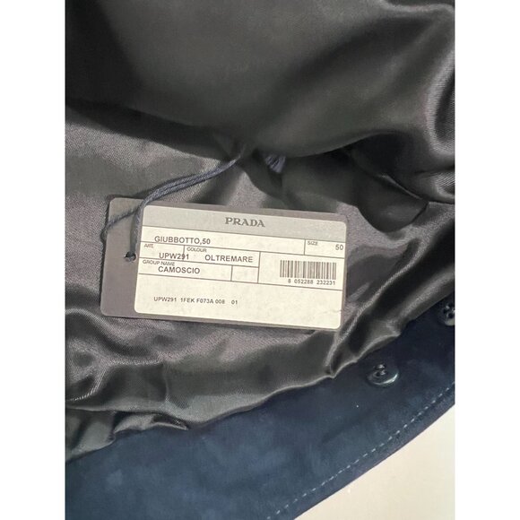 PRADA Milano Men's Buckskin Suede Multi-Pocket Shirt Jacket in Navy - Picture 6 of 10